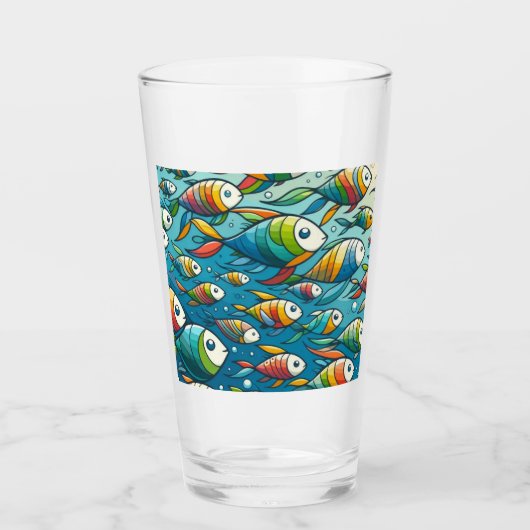 Farbenfrohe Unterwasserkunst Glas (Vorderseite)