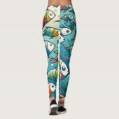 Farbenfrohe Unterwasserkunst Leggings (Rückseite)