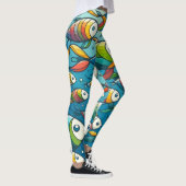 Farbenfrohe Unterwasserkunst Leggings (Rechts)