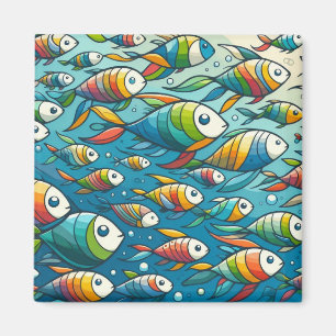 Farbenfrohe Unterwasserkunst Magnet