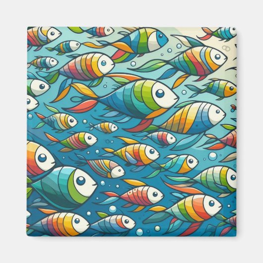 Farbenfrohe Unterwasserkunst Magnet (Vorne)