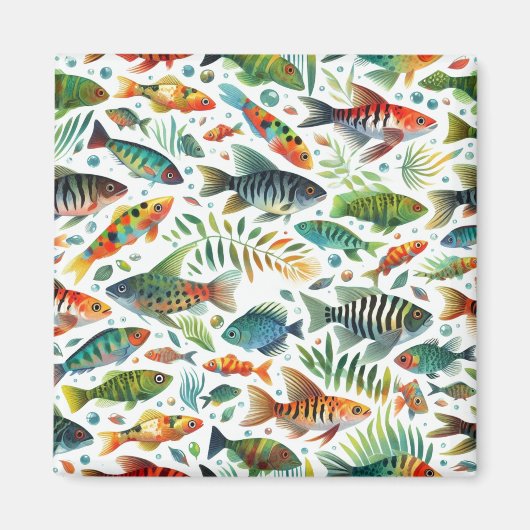 Farbenfrohe Unterwasserkunst Magnet (Vorne)