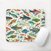 Farbenfrohe Unterwasserkunst Mousepad (Mit Mouse)