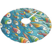 Farbenfrohe Unterwasserkunst Polyester Weihnachtsbaumdecke (Schrägansicht)