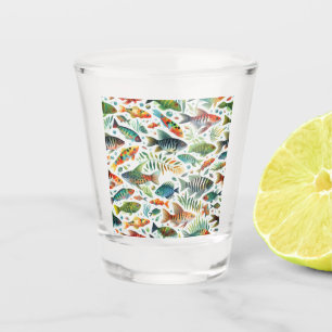 Farbenfrohe Unterwasserkunst Schnapsglas