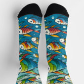 Farbenfrohe Unterwasserkunst Socken (Oben)