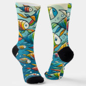 Farbenfrohe Unterwasserkunst Socken (Gewinkelt)