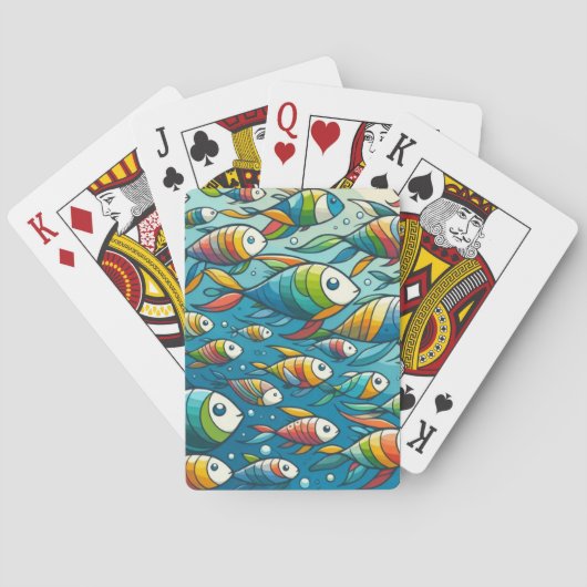 Farbenfrohe Unterwasserkunst Spielkarten (Rückseite)