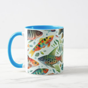 Farbenfrohe Unterwasserkunst Tasse