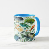 Farbenfrohe Unterwasserkunst Tasse (VorderseiteRechts)