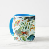 Farbenfrohe Unterwasserkunst Tasse (Vorderseite Links)