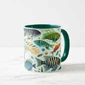 Farbenfrohe Unterwasserkunst Tasse (VorderseiteRechts)
