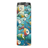 Farbenfrohe Unterwasserkunst Thermosbecher (Rückseite)