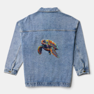 Farbenfrohe Unterwasserschildkröte traumhaft schön Jeansjacke