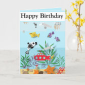 Farbenfrohe Unterwasserszene Karte (Gelbe Blume)