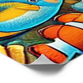 Farbenfrohe Unterwasserszene mit marinem Leben Poster (Ecke)