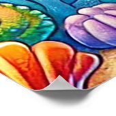 Farbenfrohe Unterwasserszene mit spielerischem Mee Poster (Ecke)