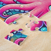 Farbenfrohe Unterwasserszene mit spielerischem Mee Puzzle (Seite)