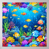 Farbenfrohe Unterwasserszene Poster (Vorne)