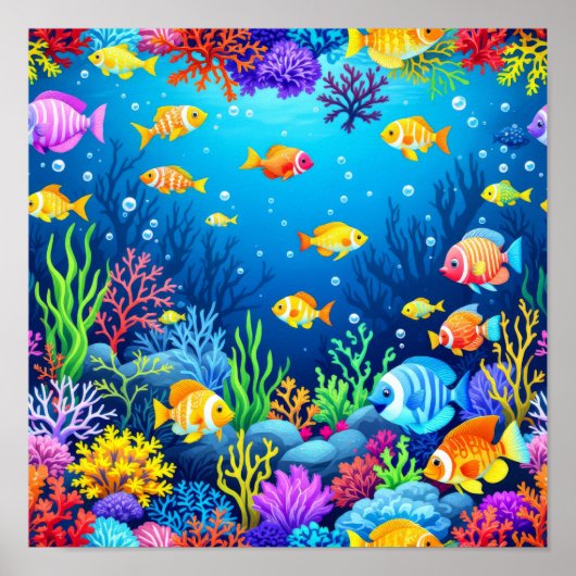 Farbenfrohe Unterwasserszene Poster (Vorne)