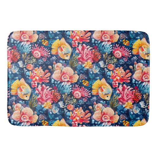 Farbenfrohe Unterwasserwelt Badematte (Vorderseite)