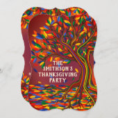 Farbenfrohe Unterwasserwelt Erntedank Treatup Part Einladung (Vorne/Hinten)