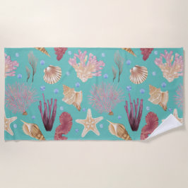 Farbenfrohe Unterwasserwelt Pattern Beach Handtuch