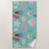 Farbenfrohe Unterwasserwelt Pattern Beach Handtuch (Vorderseite)