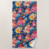 Farbenfrohe Unterwasserwelt Strandtuch (Vorderseite)