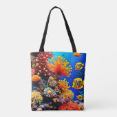 Farbenfrohe Unterwasserwelt Tasche (Rückseite)