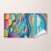 Farbenfrohe Unterwasserwelt unter dem Regenbogen Badhandtuch Set (Handtuch)