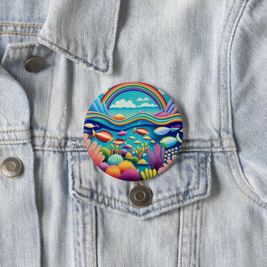 Farbenfrohe Unterwasserwelt unter dem Regenbogen Button (Beispiel)