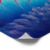 Farbenfrohe Unterwasserwelt unter dem Regenbogen Poster (Ecke)