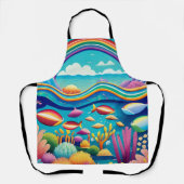 Farbenfrohe Unterwasserwelt unter dem Regenbogen Schürze (Vorderseite)