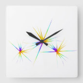 Farbenfrohe Upbeat-Feuerwerke Quadratische Wanduhr (Vorderseite)