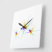 Farbenfrohe Upbeat-Feuerwerke Quadratische Wanduhr (Winkel)