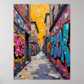 Farbenfrohe Urban Alley Poster (Vorne)