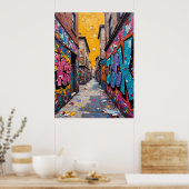 Farbenfrohe Urban Alley Poster (Küche)