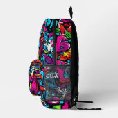 Farbenfrohe Urban Graffiti Bedruckter Rucksack (Rechts)