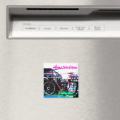 Farbenfrohe urbane Fahrradkollektion - Amsterdamer Magnet (In Situ (Geschirrspüler))