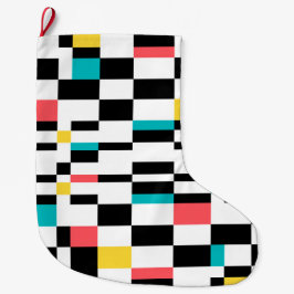 Farbenfrohe, urbane, moderne, trendige geometrisch großer weihnachtsstrumpf