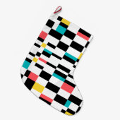 Farbenfrohe, urbane, moderne, trendige geometrisch großer weihnachtsstrumpf (Vorderansicht (hängend))