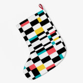 Farbenfrohe, urbane, moderne, trendige geometrisch großer weihnachtsstrumpf (Rückseite (Hängend))