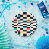 Farbenfrohe, urbane, moderne, trendige geometrisch pappteller (Party)