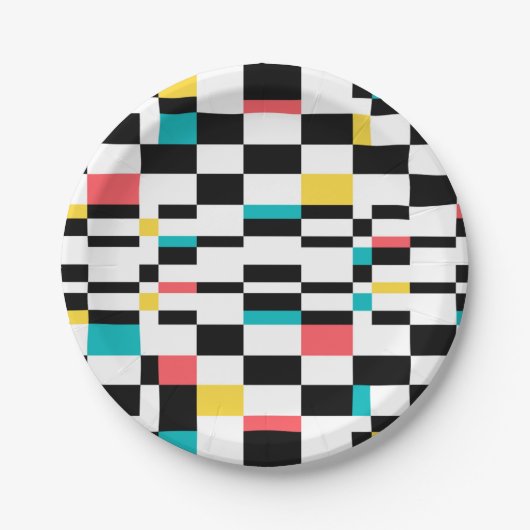 Farbenfrohe, urbane, moderne, trendige geometrisch pappteller (Vorderseite)