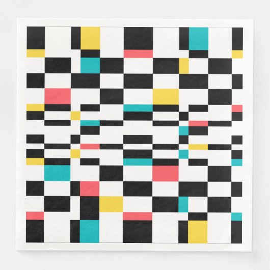 Farbenfrohe, urbane, moderne, trendige geometrisch serviette (Vorderseite)