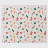 Farbenfrohe Urlaubspapier: Spaß Winter Design Geschenkpapier (Flach)