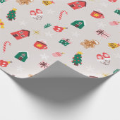 Farbenfrohe Urlaubspapier: Spaß Winter Design Geschenkpapier (Ecke)