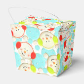 Farbenfrohe Urlaubsschneemänner Geschenkschachtel (Rückseite)