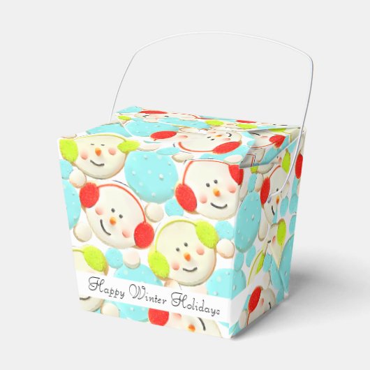 Farbenfrohe Urlaubsschneemänner Geschenkschachtel (Vorderseite)